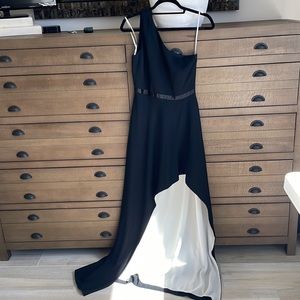 Halston High low, one shoulder gown